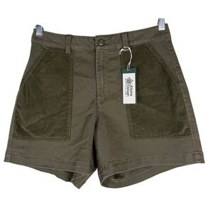 Alpine Design Corduroy womens Pocket Shorts High Rise Vintage Olive Green Size 4